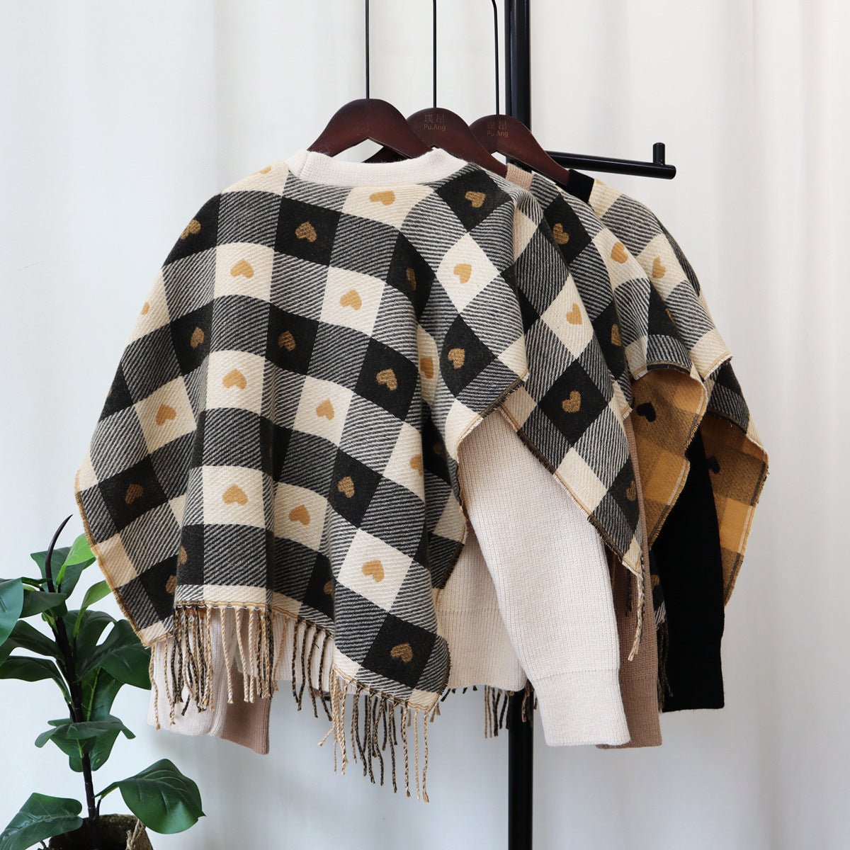 Fake Two-pieces Patchwork Shawl Sweater