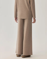 Wool Straight Leg Casual Trousers