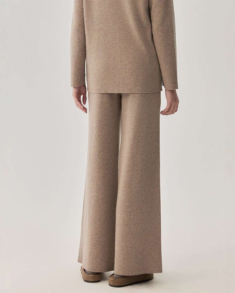 Wool Straight Leg Casual Trousers