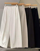 High-Waisted Wide-Leg Casual Trousers