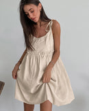 Loose-Fitting Cotton Linen Sundress
