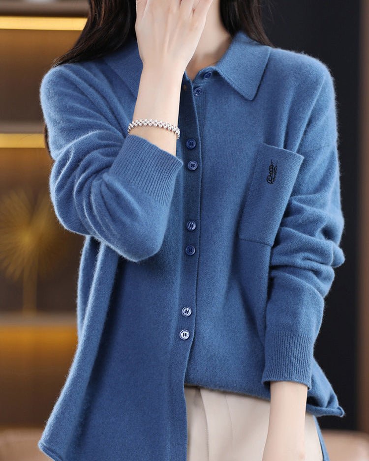 Wool Embroidered Pocket Sweater