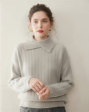 Cashmere Irregular Turtleneck Sweater