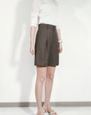 High-Waisted Casual Suit Shorts
