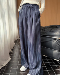 High-Waisted Drawstring Wide-Leg Pants