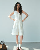 Loose-Fitting High-Waisted Tie-Up Shorts