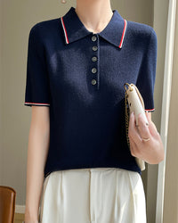 Retro Short-Sleeve Polo Sweater
