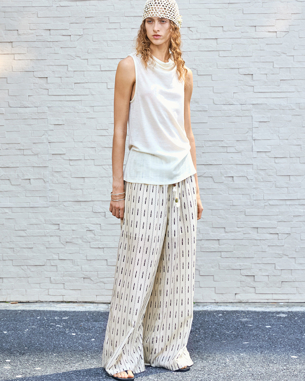 Tencel Linen Loose Straight-Leg Pants