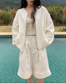 Loose-Fitting High-Waisted Tie-Up Shorts