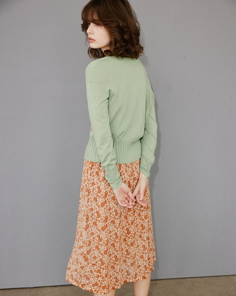 Round Neck Short Cardigan