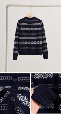 Retro Elegant Sheep Wool Knit Cardigan