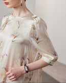 Loose-Fit Straight-Cut Printed Silk Dress