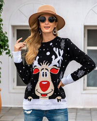 Reindeer Jacquard Knit Sweater