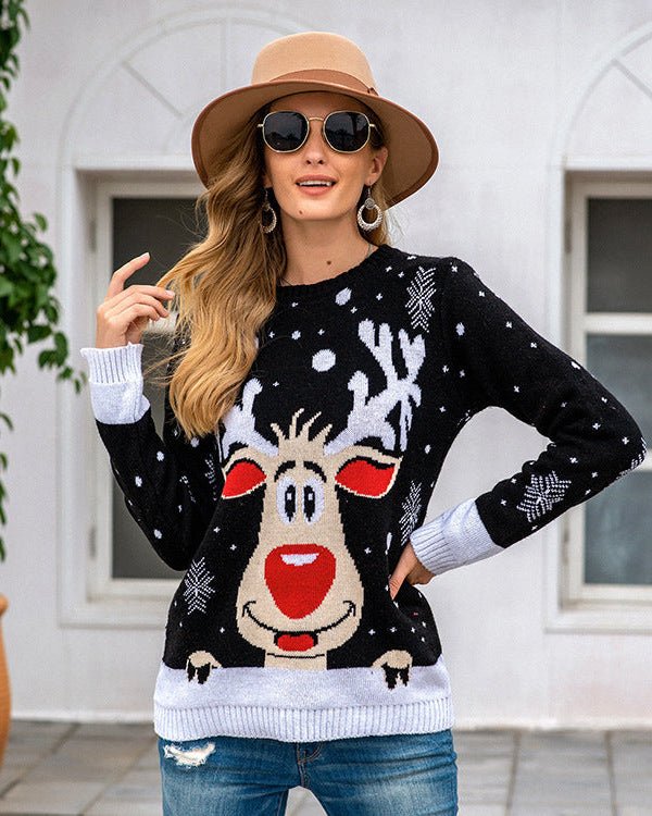 Reindeer Jacquard Knit Sweater
