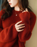 Plus Size Thick Shiny Cashmere Sweater