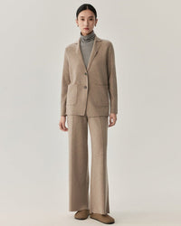 Wool Straight Leg Casual Trousers