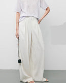 High-Waisted Striped Casual Wide-Leg Pants