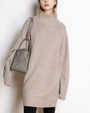 Cashmere Mid-Length Loose-Fitting Turtleneck Sweater