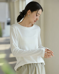 Casual Long-Sleeved Round Neck Base Layer