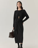 Wool Crew Neck Knit Dress