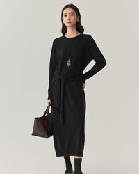 Wool Crew Neck Knit Dress