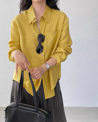 Loose-Fit Linen-Blend Button-Down Shirt