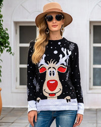 Reindeer Jacquard Knit Sweater