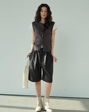 Loose-Fitting High-Waisted Tie-Up Shorts