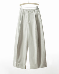 High-Waisted Wide-Leg Casual Trousers