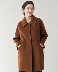 Mid-Length Pure Wool Coat