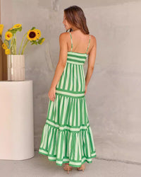 Striped Halter-Neck Backless Pocket Dress