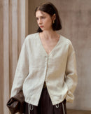 Versatile Casual Linen V-Neck Shirt