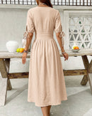 Casual Short-Sleeved V-Neck Dress