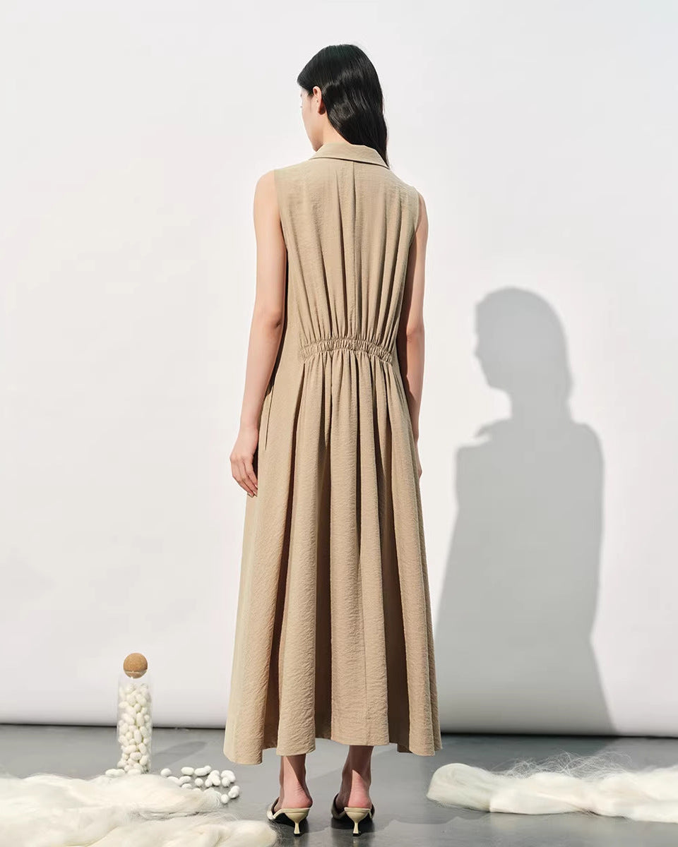 New Loose-Fit Sleeveless Silk Dress