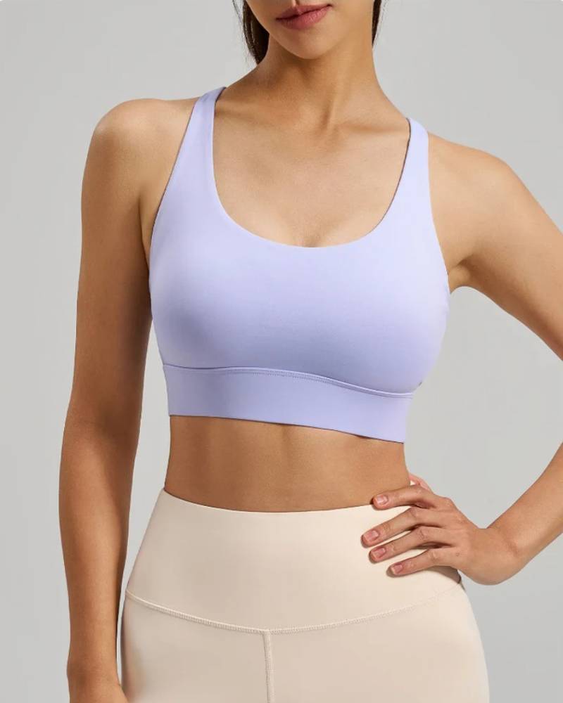 One-piece shockproof gathering sports bra