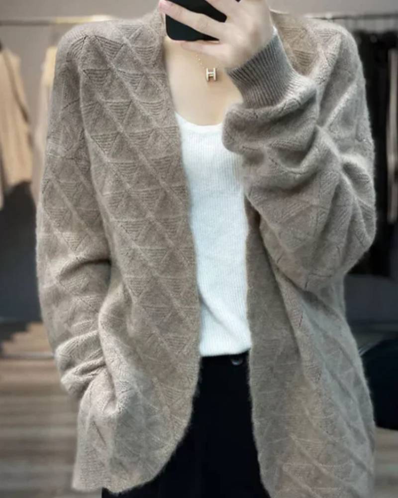 Open front Pure Wool Cardigan