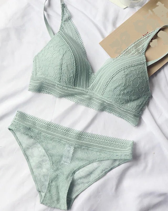 Pure Cotton Ultra-Thin Triangle Cup Push-Up Bra Set