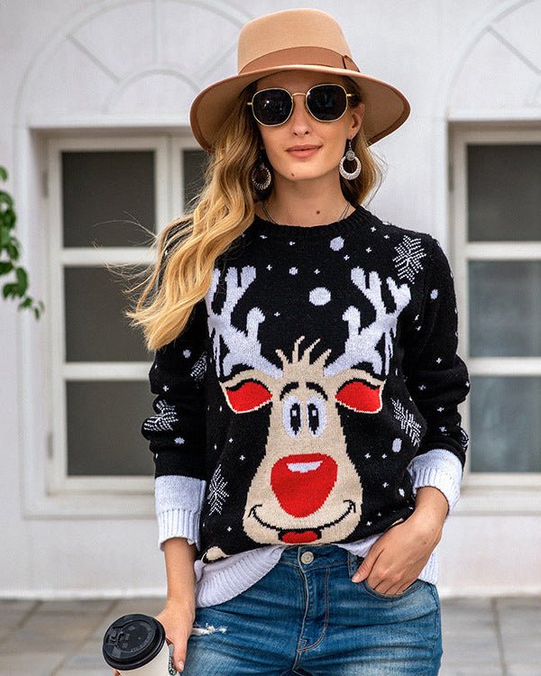 Reindeer Jacquard Knit Sweater