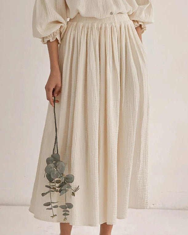 Retro Casual Straight-Cut Midi Skirt