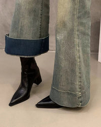 Women's retro ankle boots - pointed toe, square heel and ZIP closure, PU shaft with fabric insole and microfiber lining, perfect for work commutes, formal events or retro-chic everyday looks.