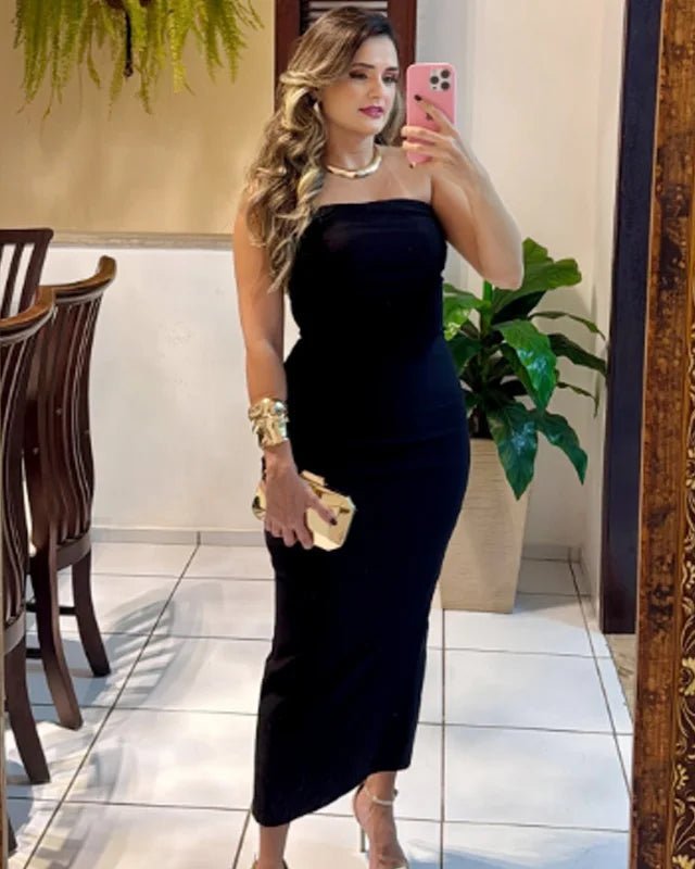 Ruffled Off-The-Shoulder And Backless Dress