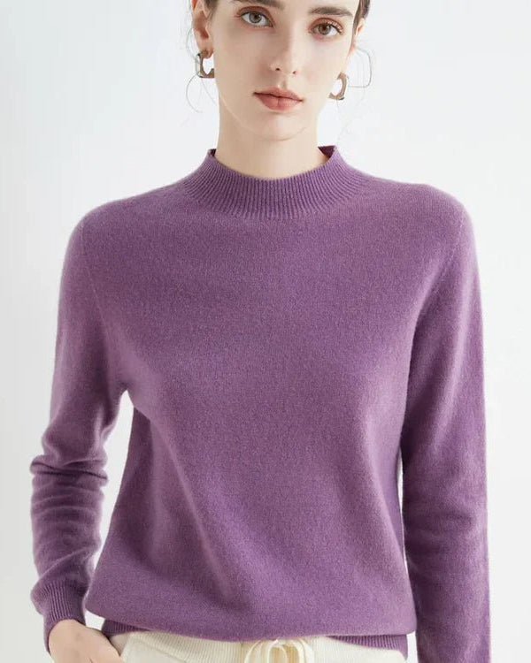 Basic Style Round Neck Wool Jumper