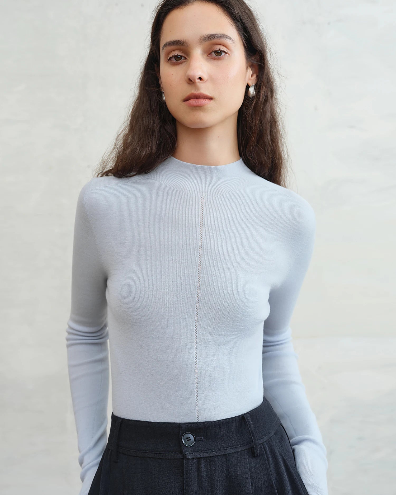 Half-Collar Wool Superfine Seamless Sweater