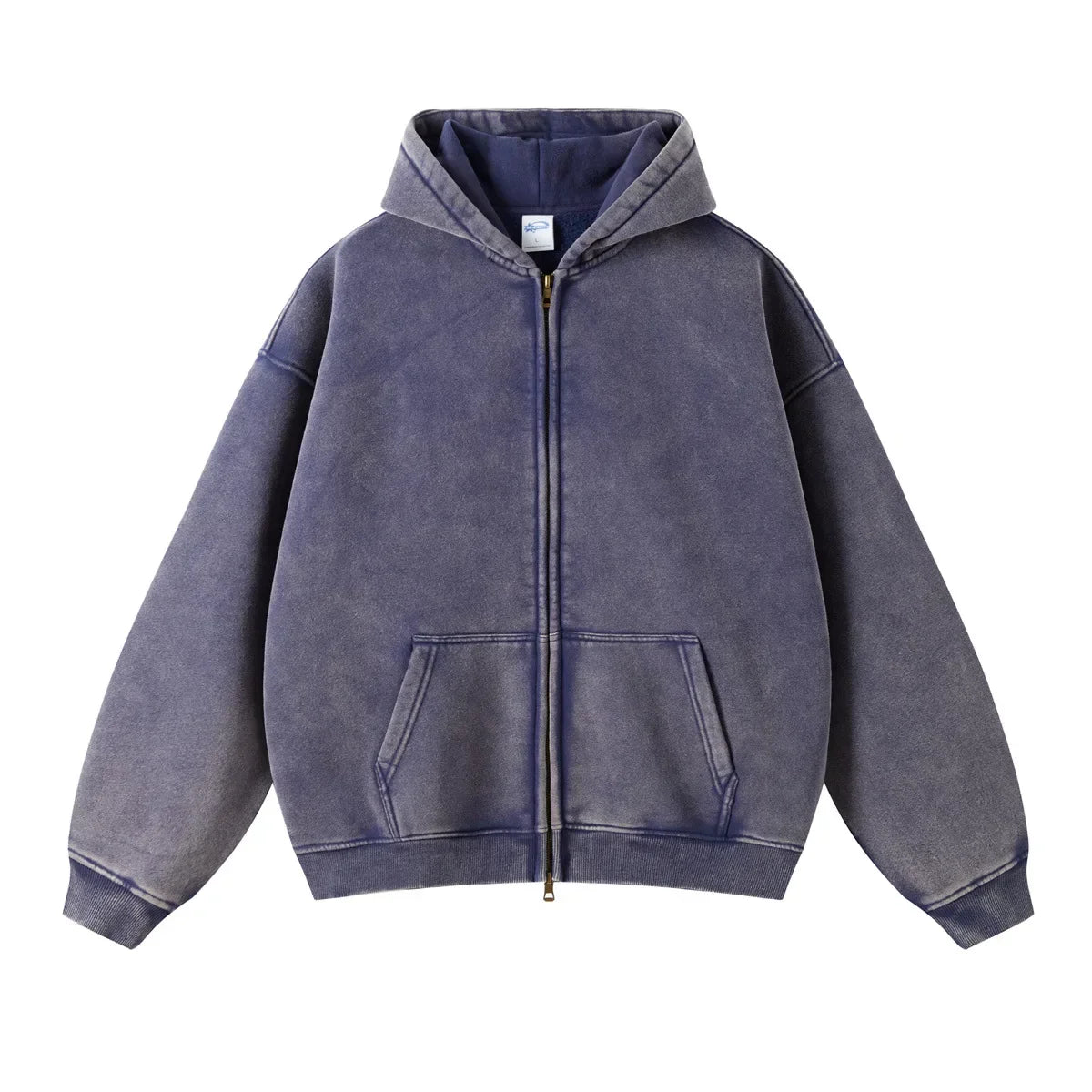 Retro Zipped Loose Hoodie