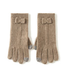 Women'S Cashmere Bow Wrist Gloves