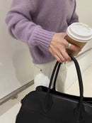 Thick Cashmere Loose-Fitting Crew Neck Sweater