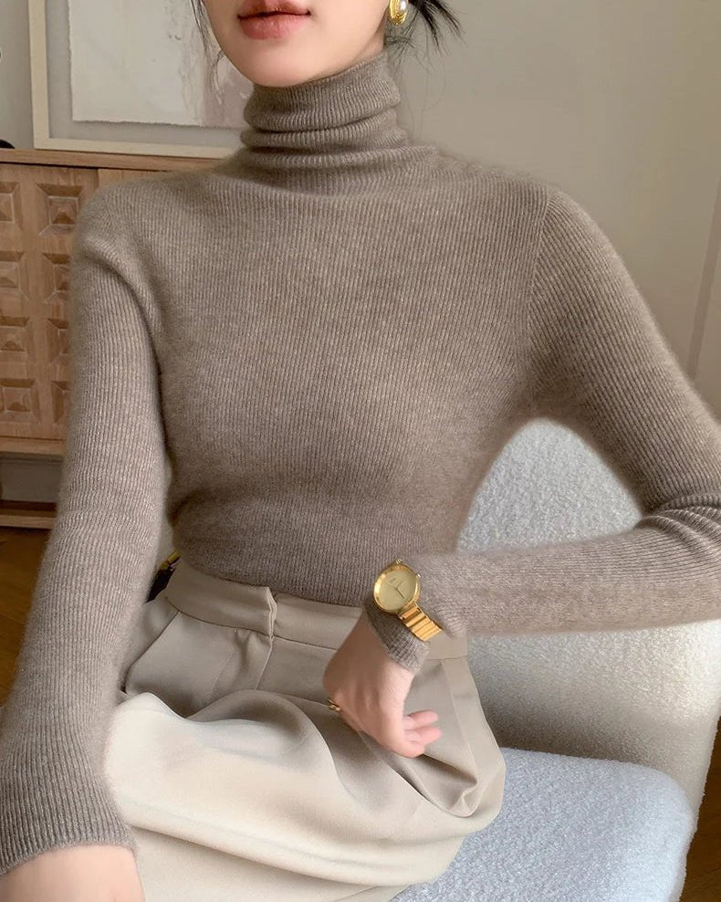 Cashmere Turtleneck Slim-Fit Pullover Sweater