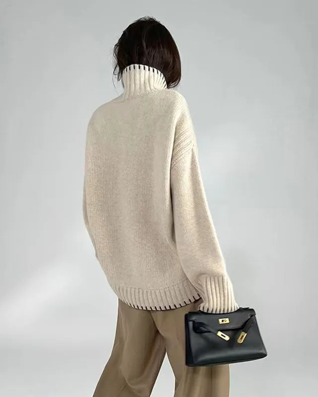 Oversized 100% Wool Turtleneck Sweater