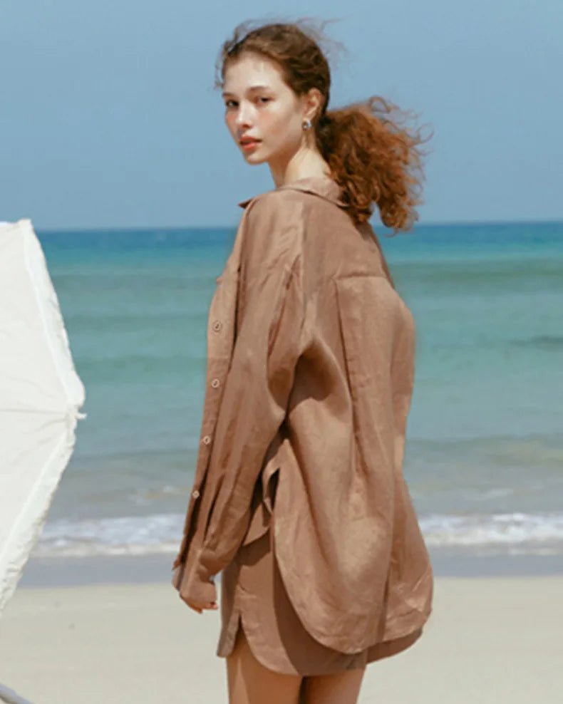 Casual Collared Single-Breasted Long-Sleeved Shirt