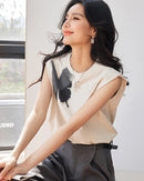Butterfly-Graphic Knit Sleeveless Tee